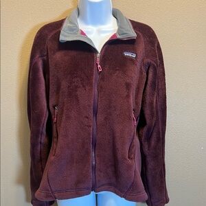 Patagonia R Series Women’s Burgundy Jacket Plush Fleece Size Medium